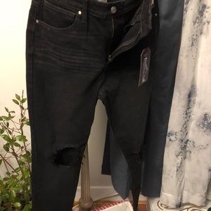 NWT distressed black jeans